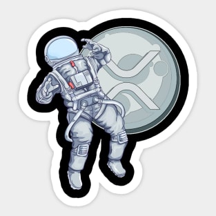 XRP Crypto Hodl Astronaut Mooning Cryptocurrency Sticker